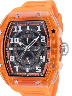 Invicta Orange and Black Tonneau Sport Chronograph Mens Watch